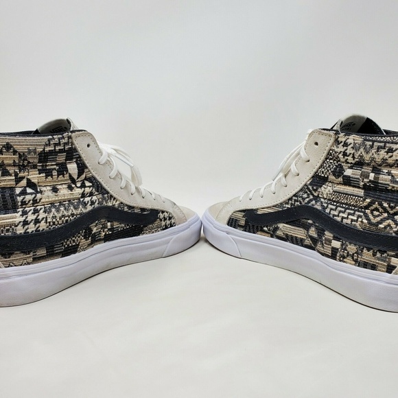 Vans Men's High-Top Sneakers - Black and Cream - Picture 6 of 12
